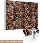 MuchoWow® Glasschilderij 30x20 cm - Schilderij acrylglas - Tijger - Dierenprint - Design - Foto op glas - Schilderijen