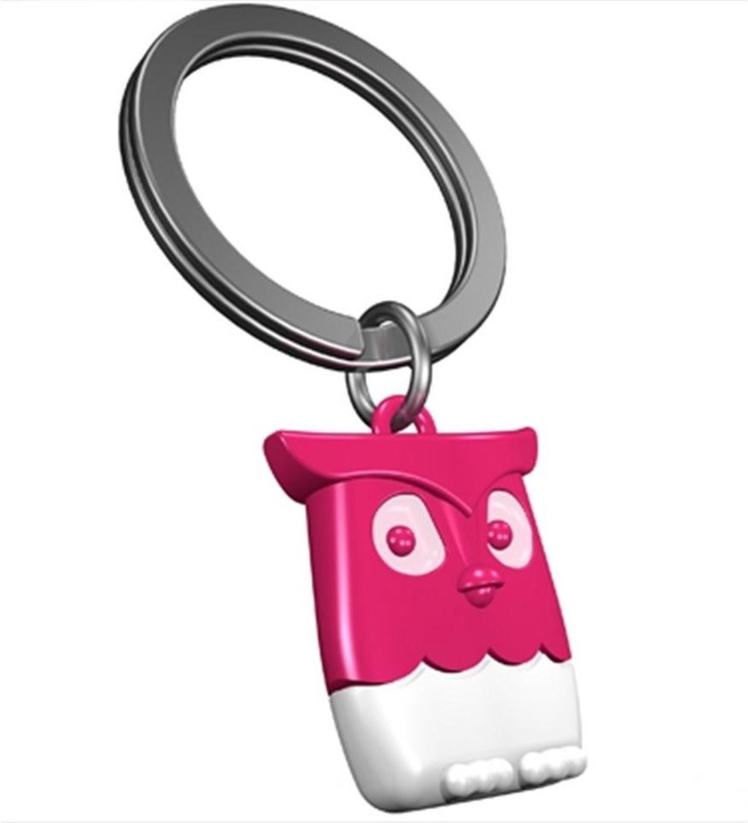 Metalmorphose sleutelhanger fuchsia uil Wisdom