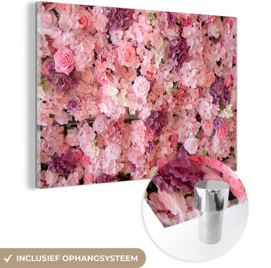 Peintures sur verre - Fleurs - Rose - Roses - 120x80 cm - Peintures Plexiglas