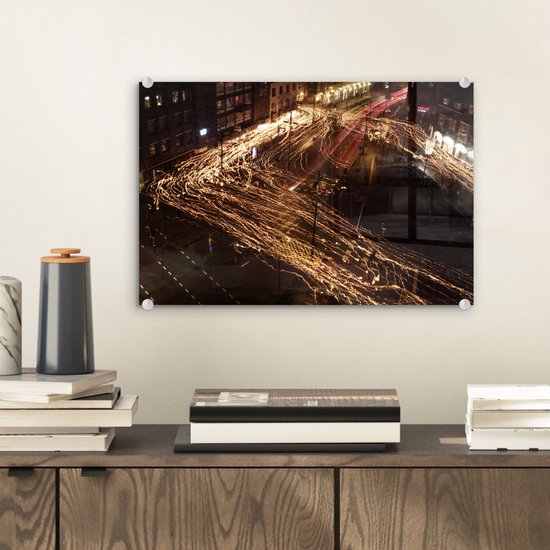 Siècle des Lumières dans les rues d'Eindhoven Plexiglass 30x20 cm - petit - Tirage photo sur Glas (décoration murale en plexiglas)