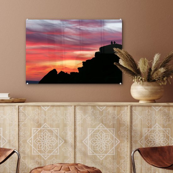 Silhouette du paysage dans le parc national de Peak District en Angleterre Plexiglas 60x40 cm - Tirage photo sur Glas (décoration murale en plexiglas)