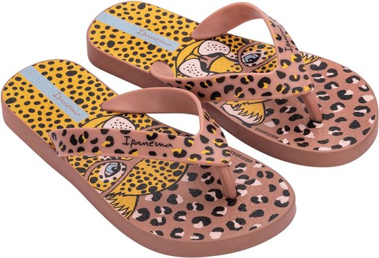Ipanema Safari Fun Kids Slippers Dames Junior - Pink/Yellow - Maat 27/28