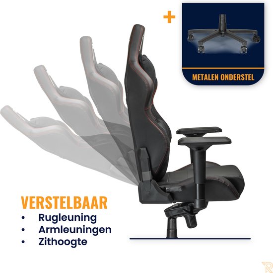 Ranqer Performance Gamestoel - Luxe Ergonomische Bureaustoel - Gaming Stoel voor volwassenen - 4D Armleuningen - Zwart