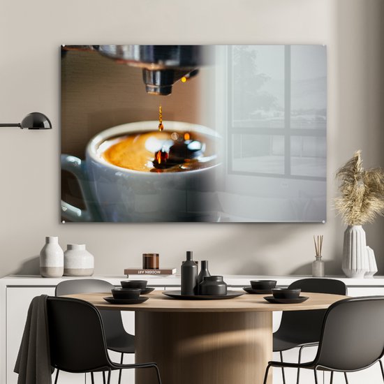 Peinture sur verre - Le café frais est fait - 120x80 cm - Peintures sur verre acrylique - Photo sur Glas