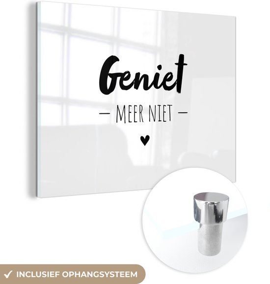 MuchoWow® Peinture sur verre 120x90 cm - Peinture sur verre acrylique - Texte - Profitez-en plus - Profitez - Citations - Photo sur verre - Peintures