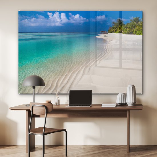 MuchoWow® Peinture sur verre 180x120 cm - Peinture sur verre - Mer - Plage - Été - Photo sur verre acrylique - Peintures