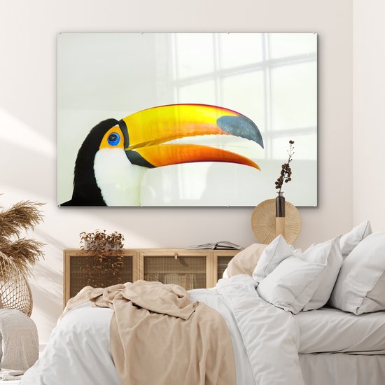 Peinture sur verre - la tête d'un toucan - 180x120 cm - Peintures sur Verre Peintures - Photo sur Glas
