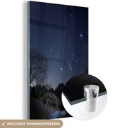 MuchoWow® Peinture sur verre 60x90 cm - Peinture sur verre acrylique - Une étoile filante sur le Japon - Photo sur verre - Peintures