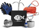 Magnetar Terror Vismagneet - Complete Magneetvissen Set - 1000 kg Allround Neodymium Vis Magneet - 20m Magneetvis Touw - RVS Dreghaak