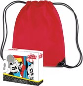 Disney Mickey Mouse lunchbox set voor kinderen - 3-delig - incl. gymtas/schooltas - rood