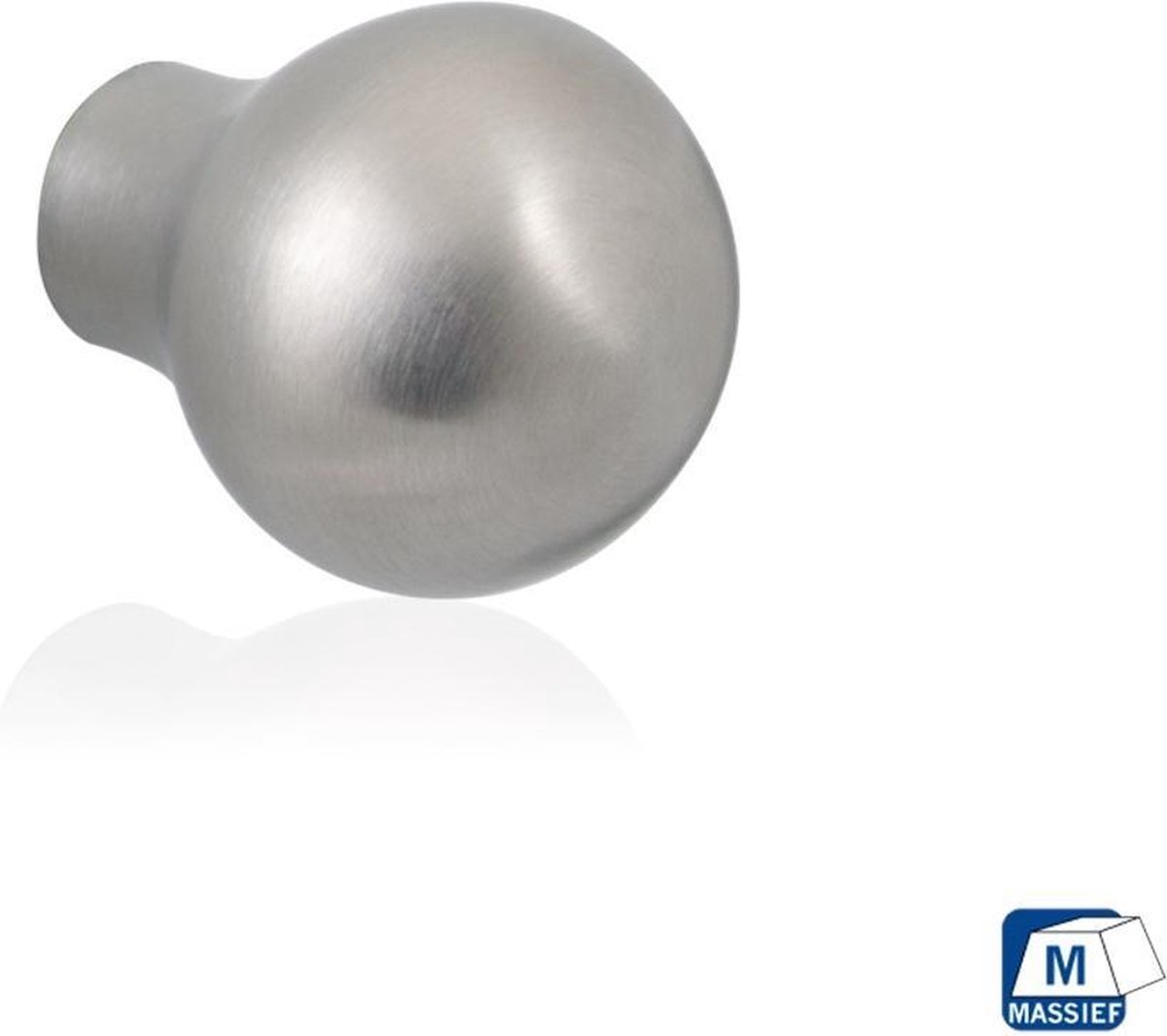 Meubelknop rond 25x33mm RVS