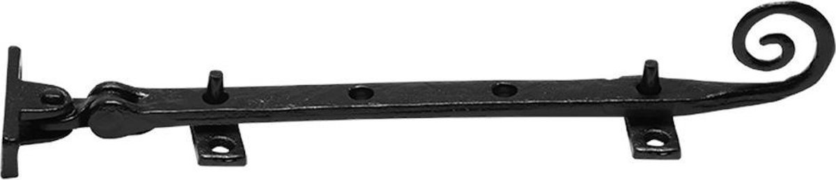 KP1180 raamuitzetter 254mm, inclusief 2 pennen smeedijzer zwart