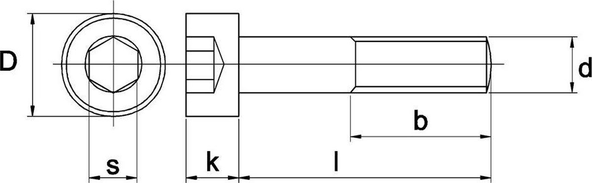 Inbusbout Ck zwart staal 12x45mm - 100 stuks