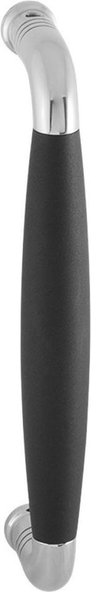 Deurgreep - RVS gepolijst - RVS - GPF - Binnendeur - GPF4922.49B Ika RVS gepolijst/zwart gebogen 157x62/141 mm
