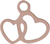 iXXXi-Jewelry-2 Hearts-Rosé goud-dames-Bedel-One size