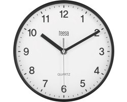 Teesa TSA0038B - Wandklok - 20 cm - zwart