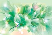 Fotobehang Flowers Nature Green | XL - 208cm x 146cm | 130g/m2 Vlies