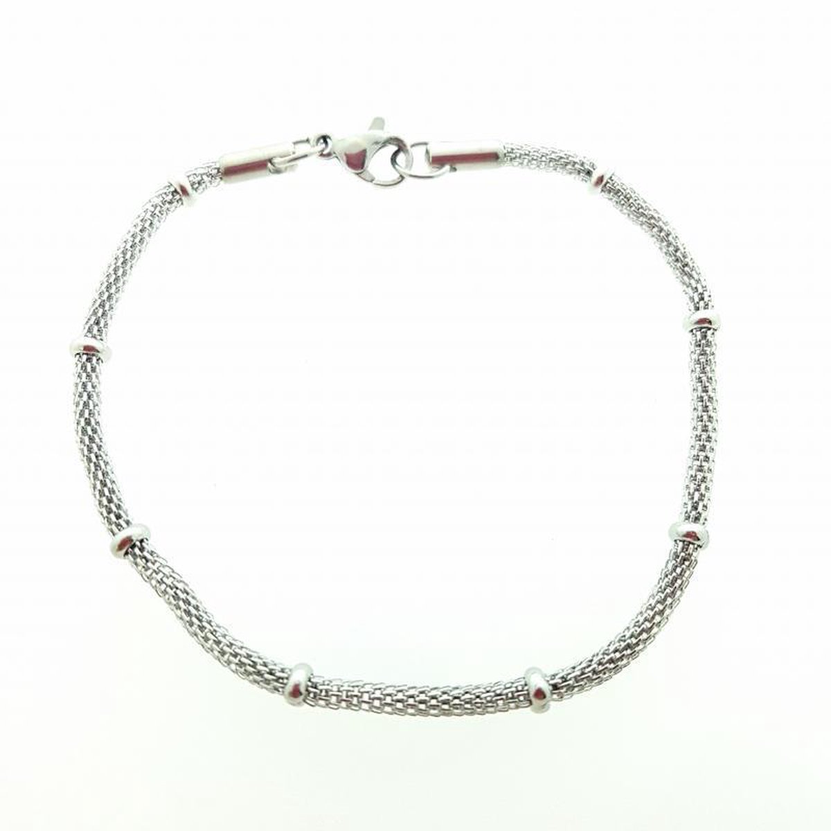 Aramat Jewels | Armbanden | Zilverkleurige Stalen Armband Mesh 17 Cm | | | |2,5mm | Staal | Volwassenen | Verkleurd niet