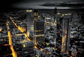 Fotobehang City Frankfurt Skyline Night Lights | XXXL - 416cm x 254cm | 130g/m2 Vlies