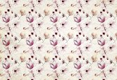 Fotobehang Flowers Pattern Pink | XXXL - 416cm x 254cm | 130g/m2 Vlies