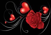 Fotobehang Heart Rose Abstract | PANORAMIC - 250cm x 104cm | 130g/m2 Vlies
