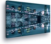 Brooklyn Bridge Skyline Night Canvas Print 60cm x 40cm