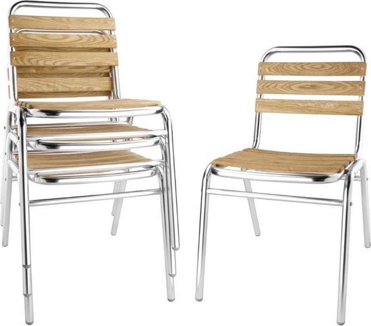 Bolero Aluminium Stapelsessel – 4er Kasten, Witterungsbeständig, Für Drinnen & Draußen
