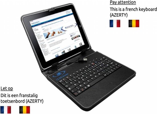 België: AZERTY Klavier Universal 8 pouces Keyboard Case, couvercle avec  clavier USB... | bol.com
