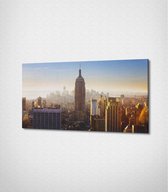 New York City - Empire State Building Canvas- 100 x 60 cm - Steden - Schilderij - Canvas - Slaapkamer - Wanddecoratie  - Slaapkamer - Foto op canvas