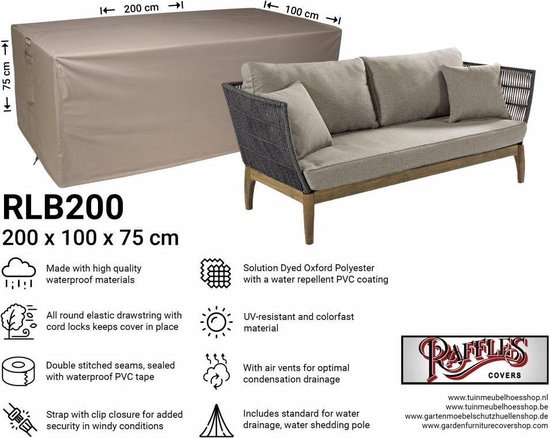 beneden Daarom rol Raffles Covers hoes loungebank 200 x 100 cm RLB200 | bol.com