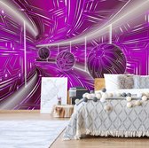 Fotobehang Modern 3D Tech Tunnel Purple | VEA - 206cm x 275cm | 130gr/m2 Vlies