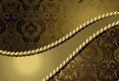 Fotobehang Golden Ornamental Pattern | XXL - 312cm x 219cm | 130g/m2 Vlies