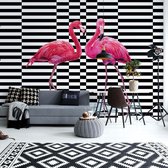 Fotobehang Modern Tropical Flamingos | VEL - 152.5cm x 104cm | 130gr/m2 Vlies