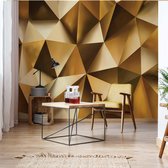 Fotobehang 3D Gold Polygon Texture | VEA - 206cm x 275cm | 130gr/m2 Vlies
