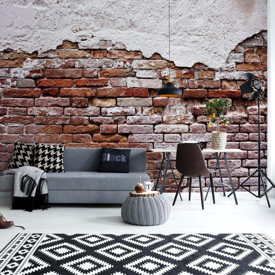 Fotobehang Grunge Brick Wall | VET - 211cm x 91cm | 130gr/m2 Vlies