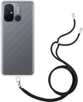 Cazy Soft TPU Telefoonhoesje met Koord - geschikt voor Xiaomi Redmi 12C - Xiaomi Redmi 12C Hoesje met Koord - Transparant