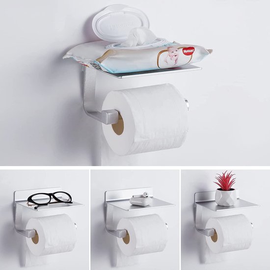 Porte-rouleau de papier toilette avec étagère par exemple