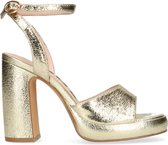 Sacha - Dames - Gouden platform sandalen met hak - Maat 39