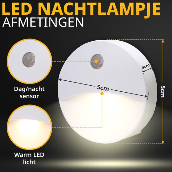 LED Nachtlampje 2 Stuks - Stopcontact - Kinderkamer - Nachtlampje Voor Kinderen, Baby & Volwassenen