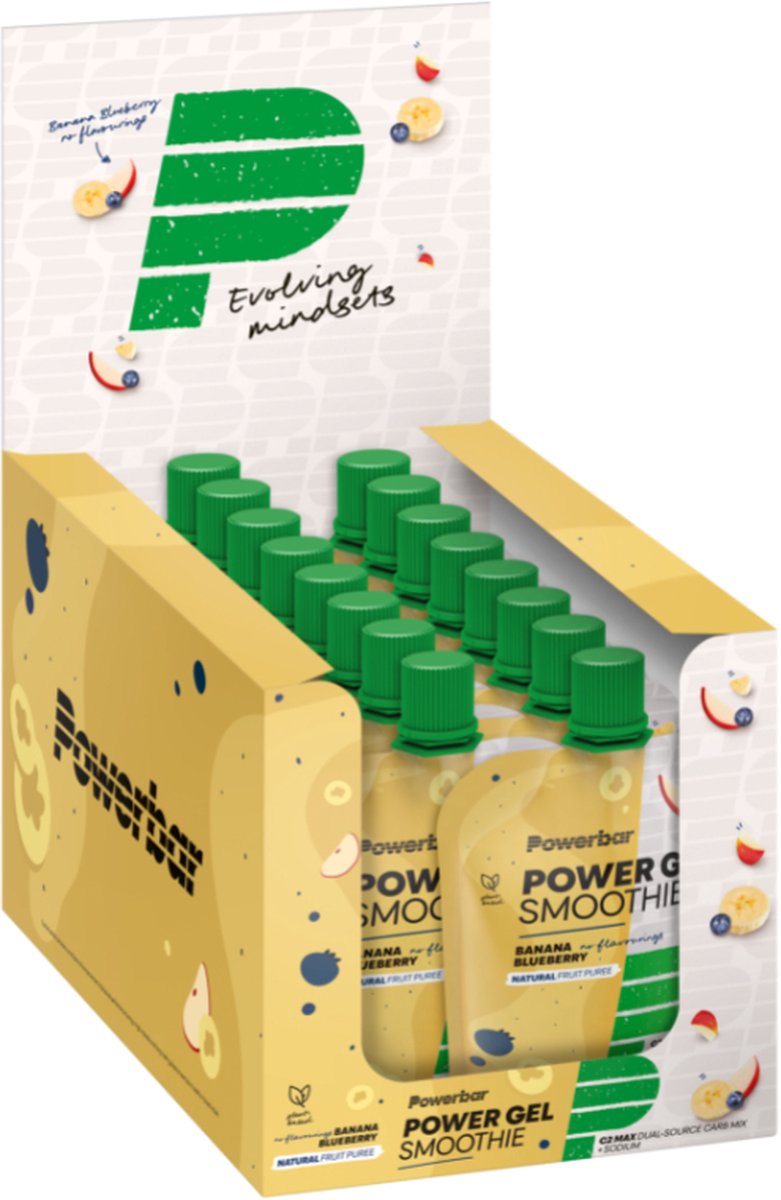 Goedkoopste Powerbar Energielgels | Powergel Smoothie | Banana Blueberry 16x90g