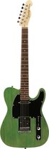Fazley Outlaw Series Coyote Basic SS Green guitare électrique avec housse
