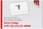 Badge quantore clip+speld 60x90mm | Omdoos a 24 stuk | 24 stuks