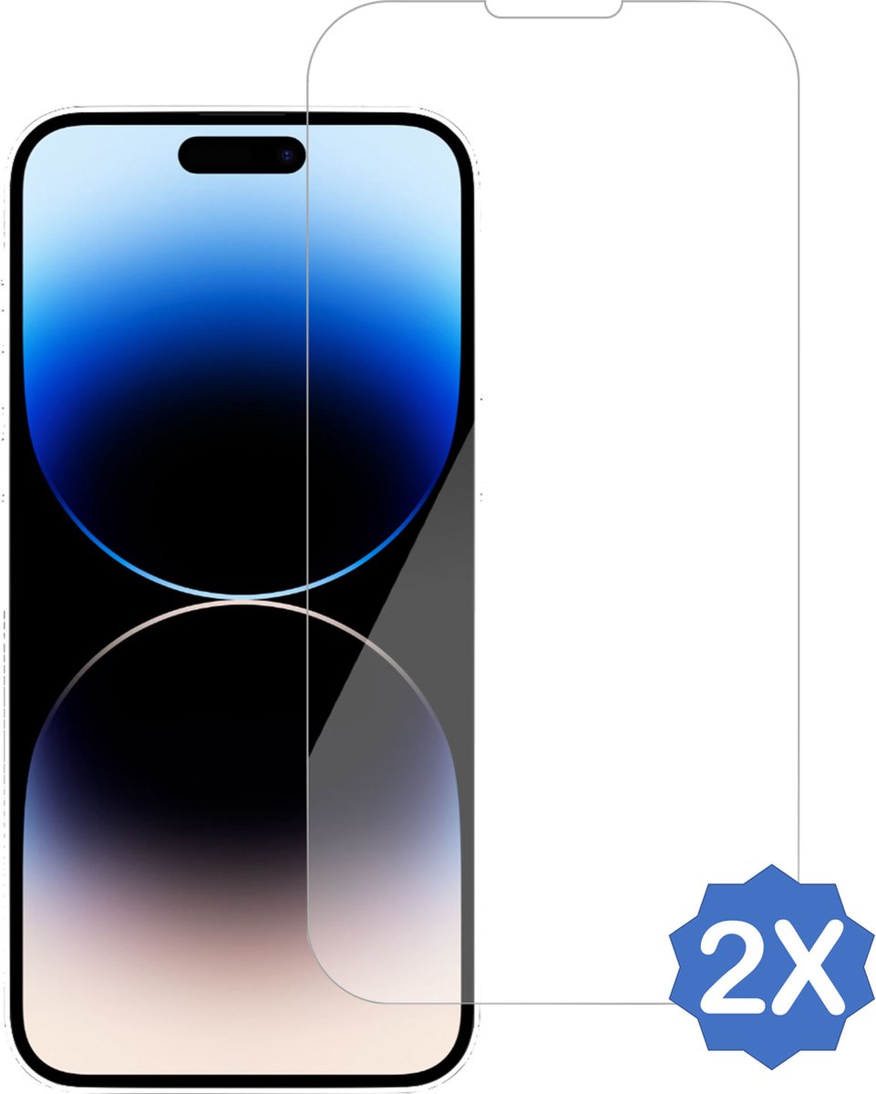2x Screenprotector geschikt voor iPhone 14 Pro - Beschermglas Screen Protector 9H Glas