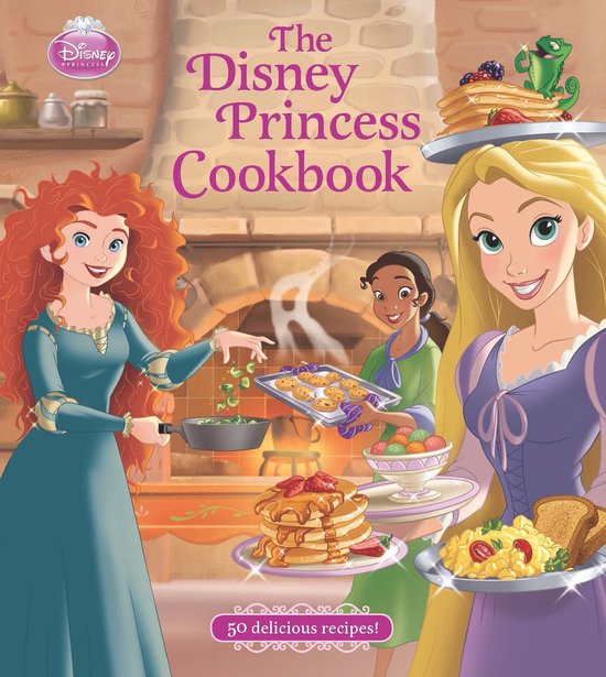 Het Disney Princess Kookboek met Merida, Tiana en Rapunzel die pannenkoeken, salade en havermout bereiden. Met 50 heerlijke recepten!