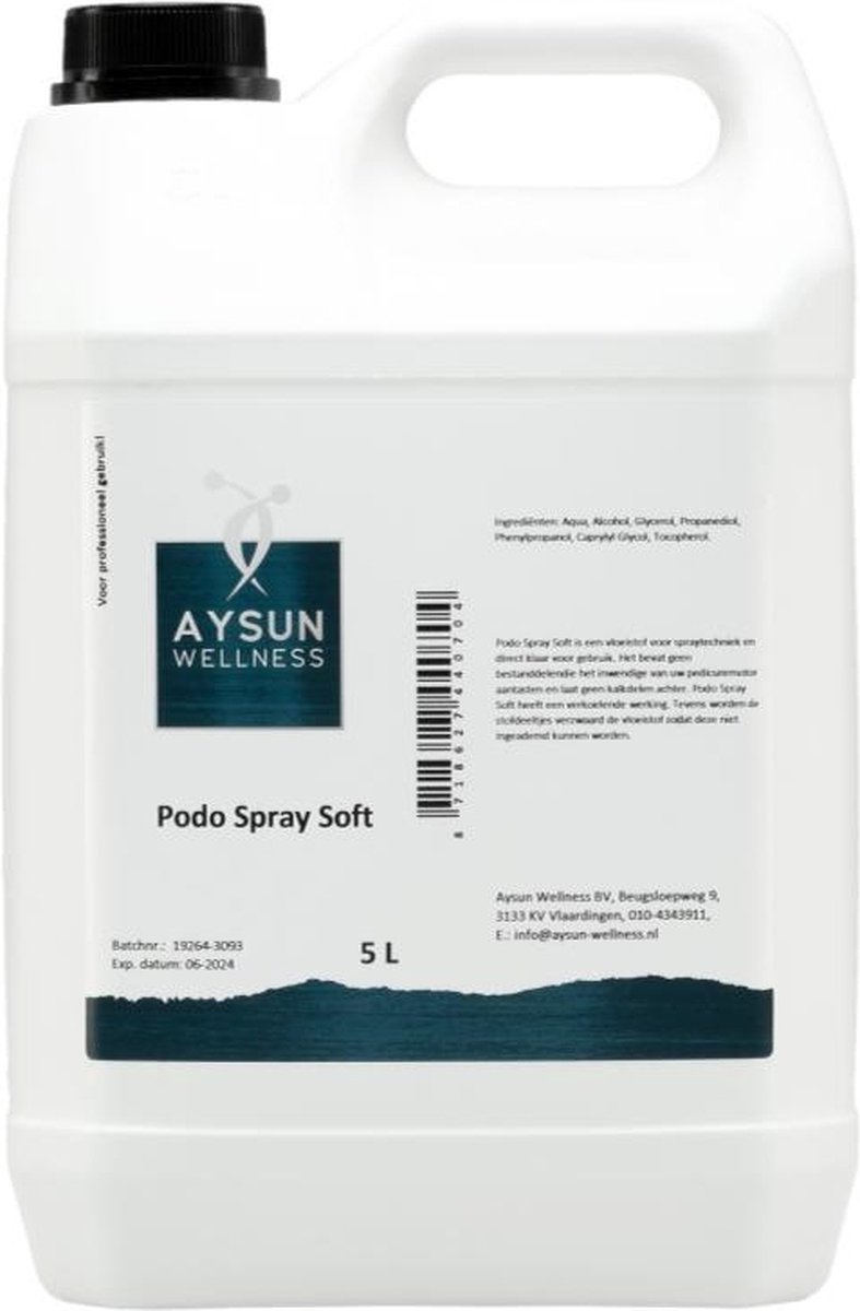Podo spray Soft Sprayvloeistof (Podispray) - 5 liter Degros - Transparant - Vloeistof - Voor de spraytechniek en direct klaar voor gebruik