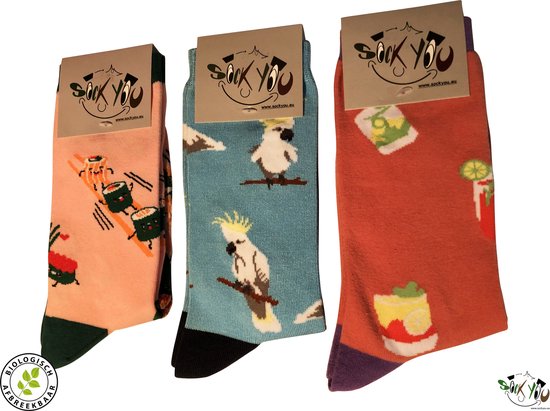 Sockyou Doos N10 - 3 paar ECO bamboe sokken maat S (36-40) in doos
