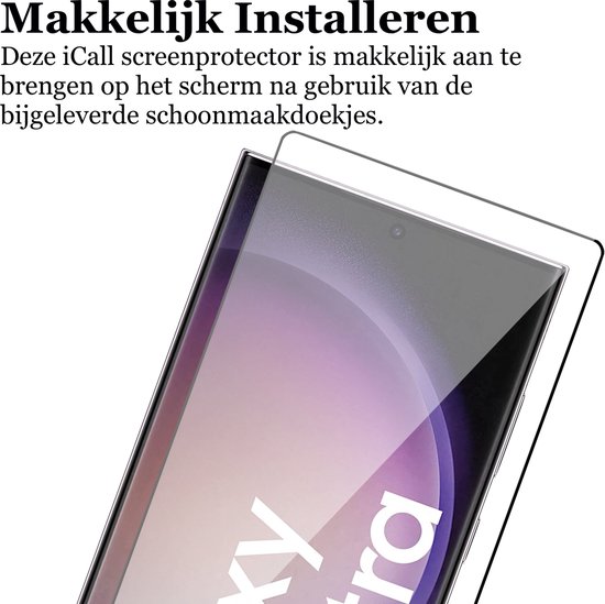 Coque Samsung Galaxy S23 Ultra - Protecteur d'écran FullGuard - Étui livre porte-cartes en Zwart et protecteur d'écran