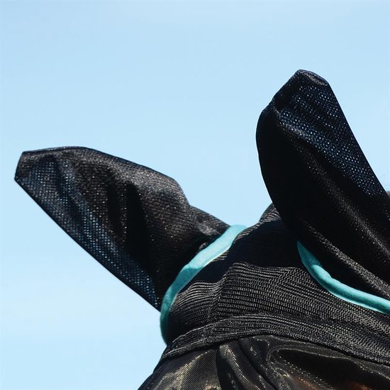 Weatherbeeta - Delux Fine Mesh Mask - Met Oren - Zwart /Turquoise - Maat Pony Weatherbeeta - Delux Fine Mesh Mask - Met Oren - Zwart /Turquoise - Maat Pony