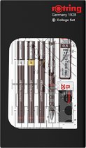 rOtring Isograph-pennenset technische pen en vulpotlood collegeset | 3 fineliners (0,25 mm, 0,35 mm, 0,5 mm) en mechanisch vulpotlood (0,5 mm) plus accessoires | 9 stuks