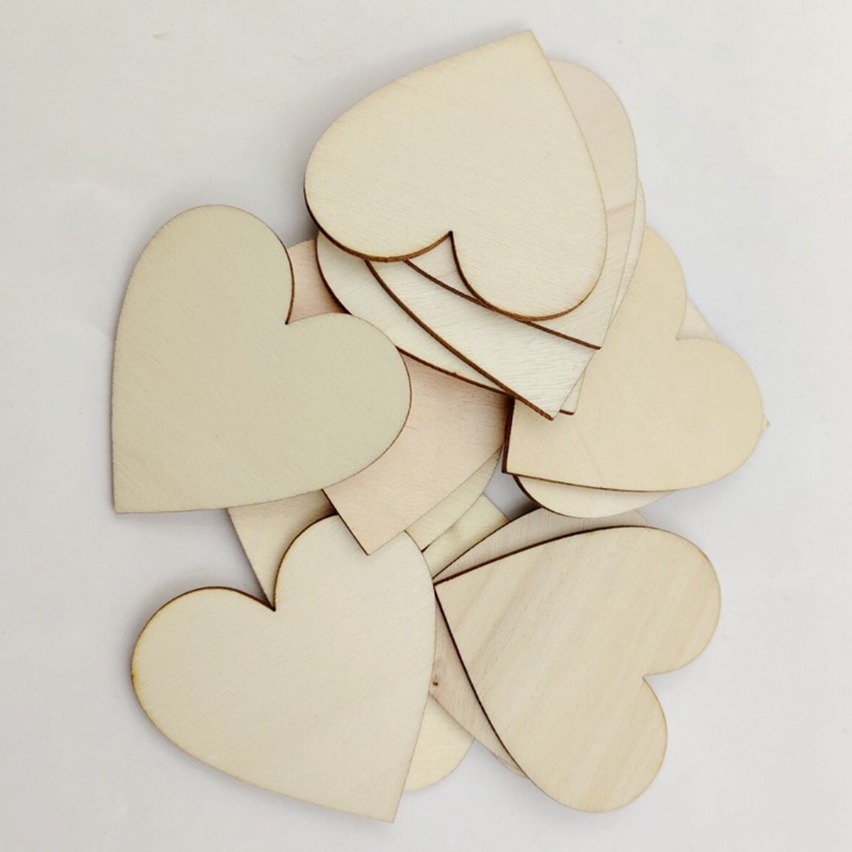Houten hart hart op een stokje deco hart hout naturel 25,5cm H33cm